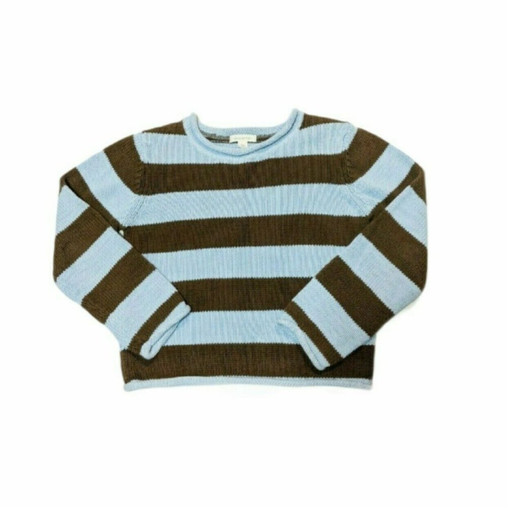 Garnet Hill Chunky Knit Striped Sweater L